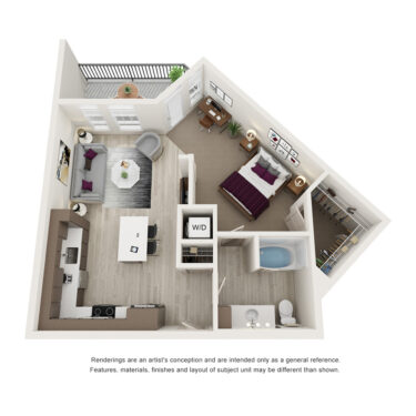 Rendering of the A2 floor plan